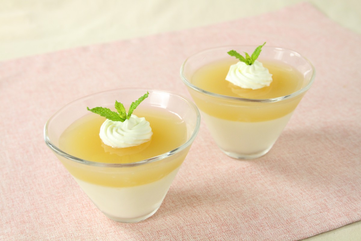 りんごジュースの寒天デザート